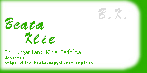 beata klie business card